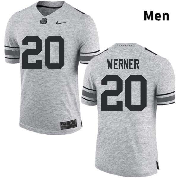 Ohio State Buckeyes Pete Werner Men's #20 Gray Authentic Stitched College Football Jersey